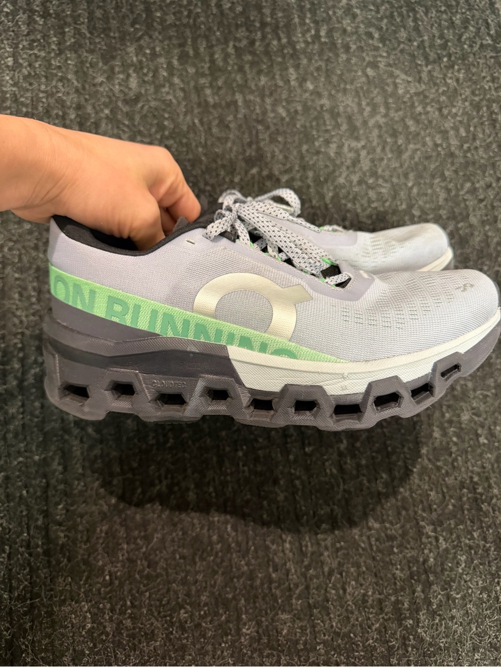 On Running Women's Gray and Mint Cloud-Inspired Trainer